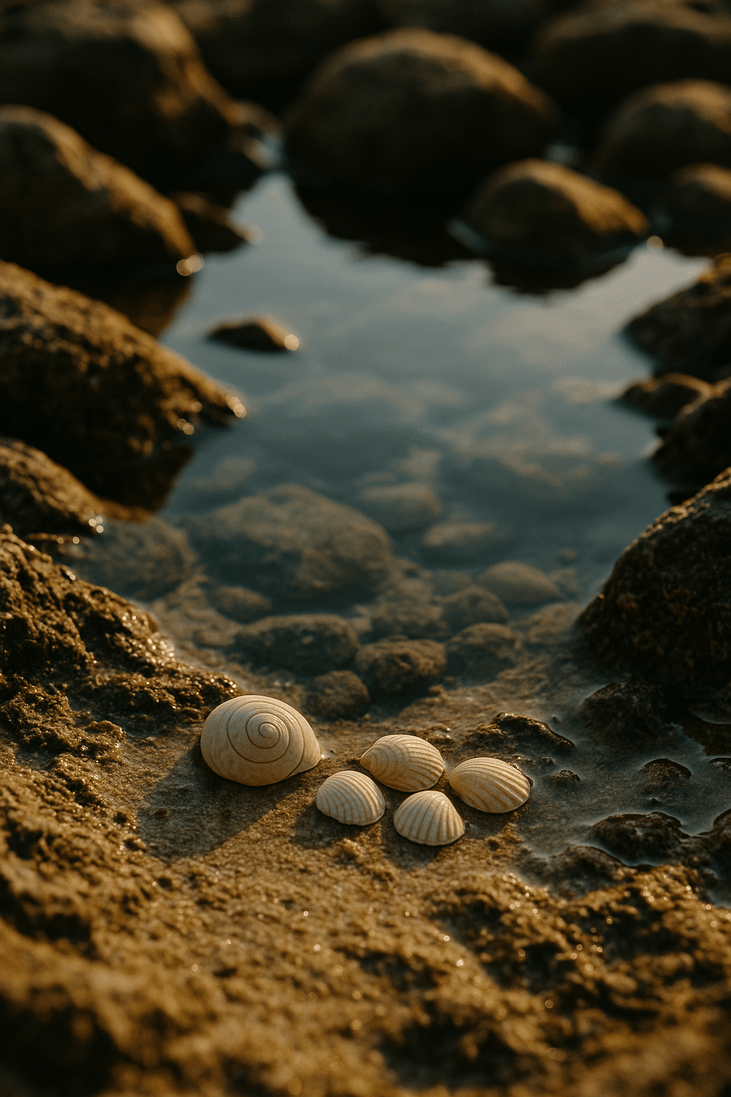 Peaceful rockpool - finding your grounding anchor